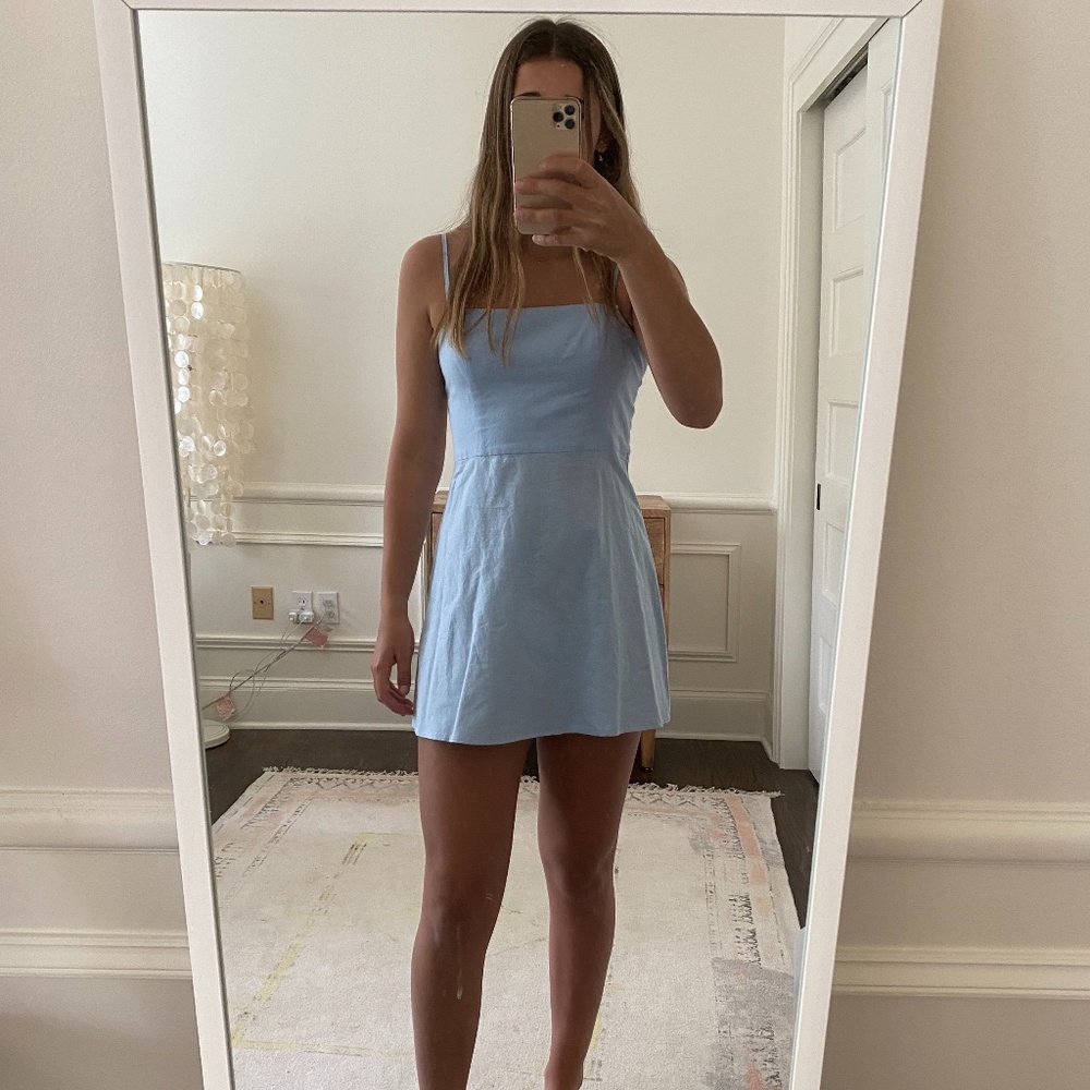 Fit and Flare Blue Mini Dress